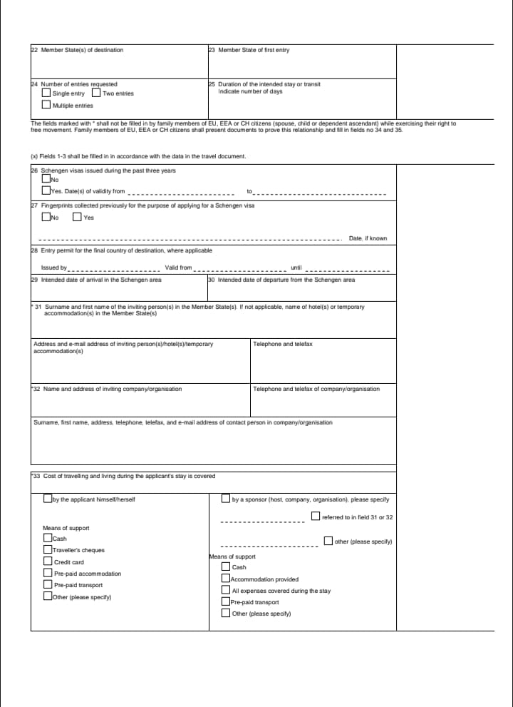 Schengen visa application 2