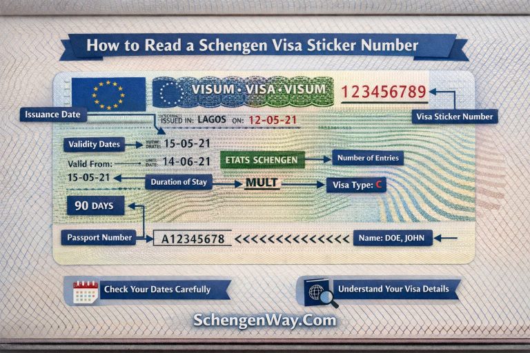 How to Read a Schengen Visa Sticker Number?